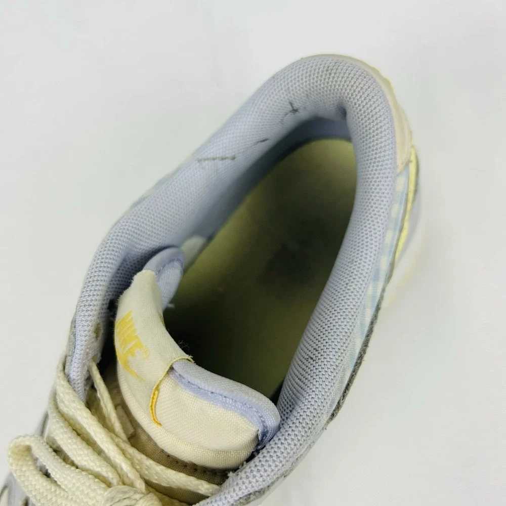 Nike Dunk Low Shoes Girls 6.5Y Purple Yellow Gingham Sneakers FJ4641-536